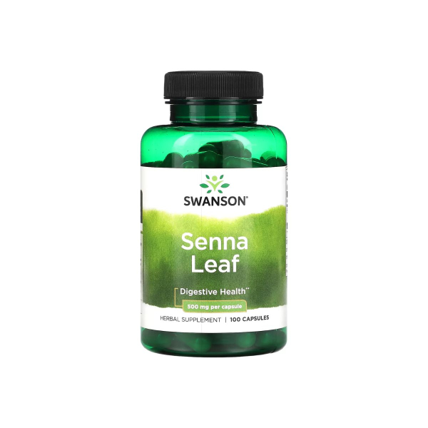 Листя сенни Swanson Senna Leaf, 500 мг, 100 капсул