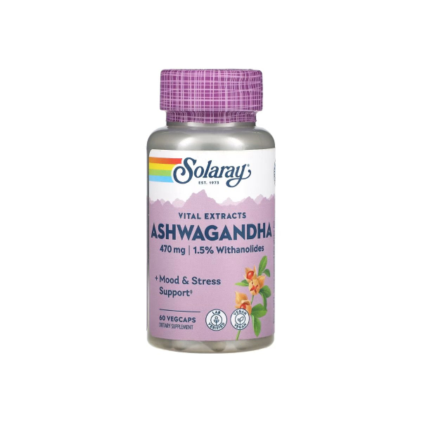 Ашваганда Solaray Ashwagandha Root Extract, 470 мг, 60 капсул