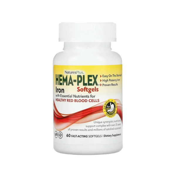 Комплекс заліза Nature's Plus Hema-Plex, 60 софтгелів