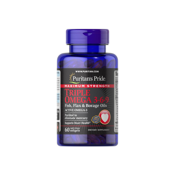 Омега Puritan's Pride Triple Omega 3-6-9 Maximum Strength, 60 софтгелів