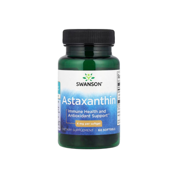 Астаксантин Swanson Astaxanthin, 4 мг, 60 софтгелів