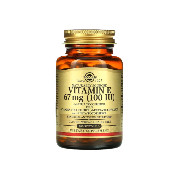 Витамин Solgar Vitamin Е, 67 мг (100 IU), 100 софтгелей