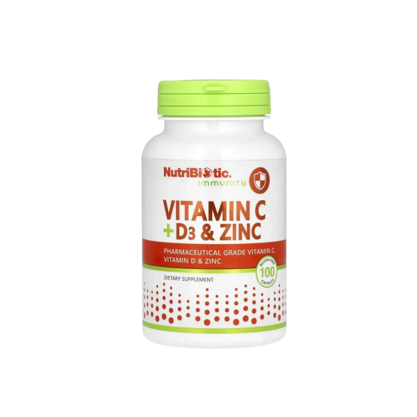Вітамінний комплекс Nutribiotic Vitamin C + D3 & Zinc, 100 капсул