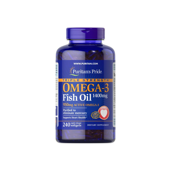 Омега-3 Puritan's Pride Triple Strength Omega-3 Fish Oil 1400 mg, 240 софтгелів