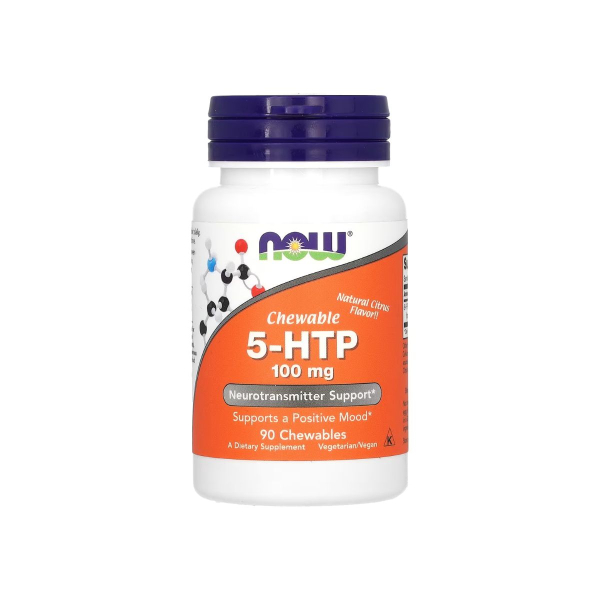 Амінокислота Now Foods 5-HTP (цитрус) 100 мг, 90 жувальних таблеток