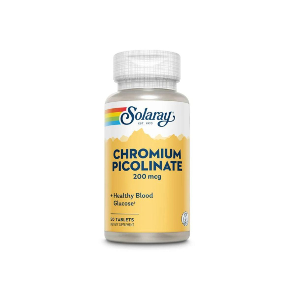 Піколінат хрому Solaray Chromium Picolinate, 200 мкг, 50 таблеток