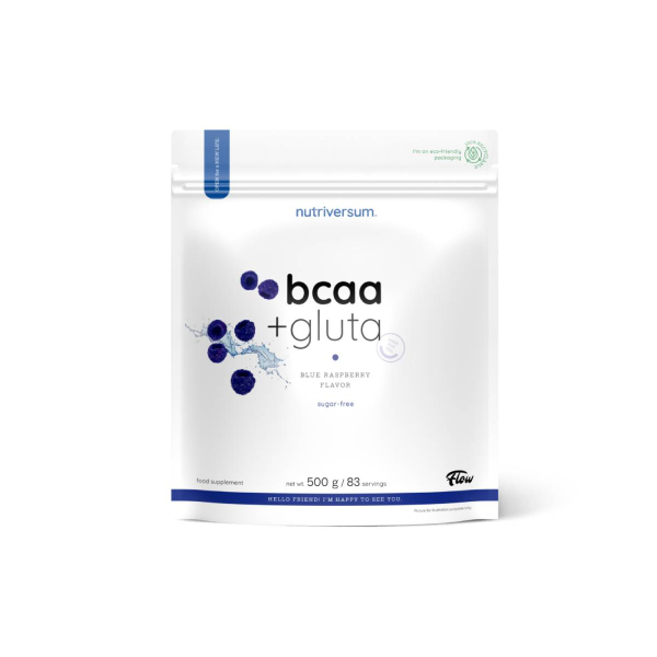 Амінокислоти Nutriversum BCAA + GLUTA sugar free (блакитна малина) 500 г