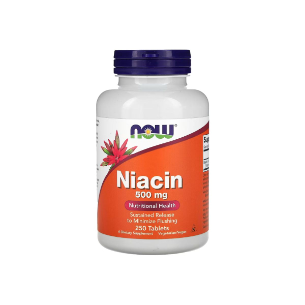 Витамин B Now Foods Niacin, 500 мг, 250 таблеток