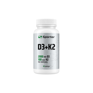 Вітаміни Sporter D3 + K2, 60 капсул