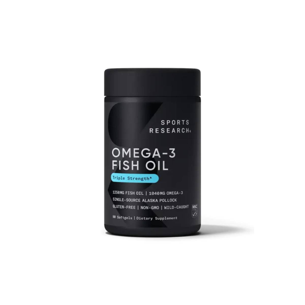 Омега-3 Sports Research Omega-3 FO AlaskOmega (потрійна сила) 1250 мг 90 софтгелів 