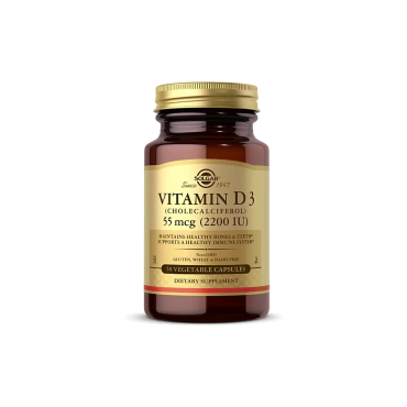 Вітамін Solgar Vitamin D3, 55 мкг (2200 IU), 50 капсул