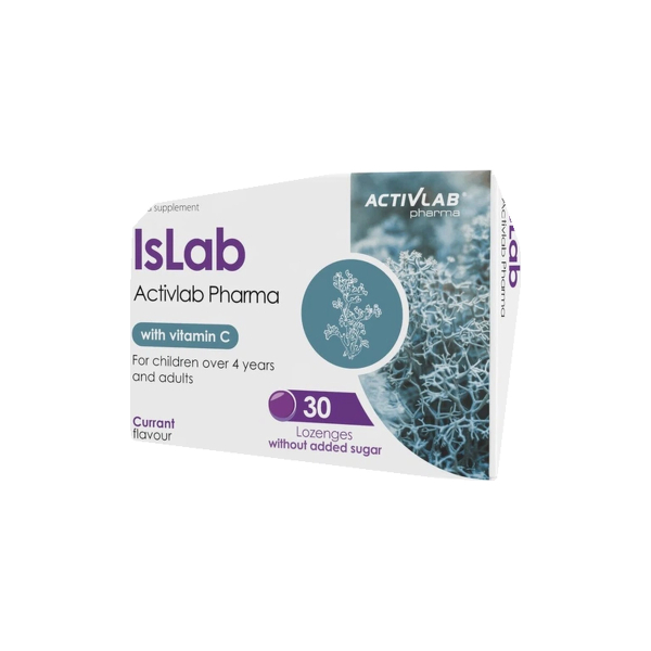 Комплекс для горла ActivLab Pharma Islab + vitamin C (смородина) 30 пастилок 