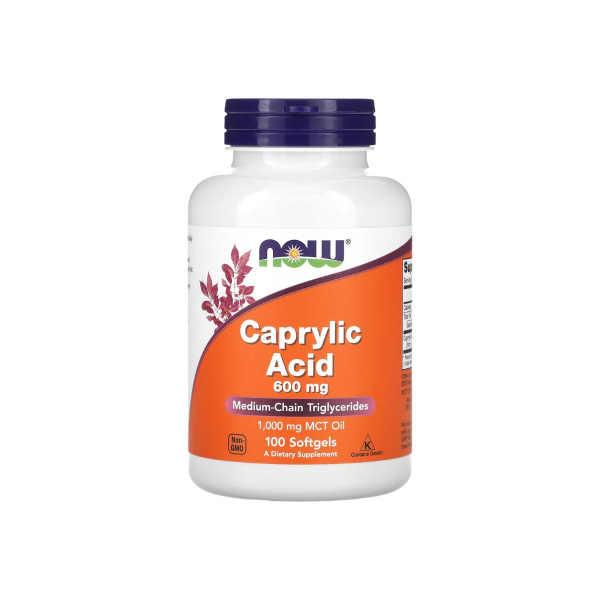 Каприлова кислота Now Foods Caprylic Acid, 600 мг, 100 софтгелів