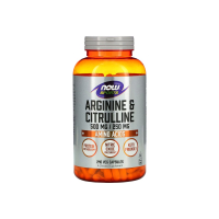Аминокислоты Now Foods Arginine & Citrulline, 500 мг/250 мг, 240 капсул