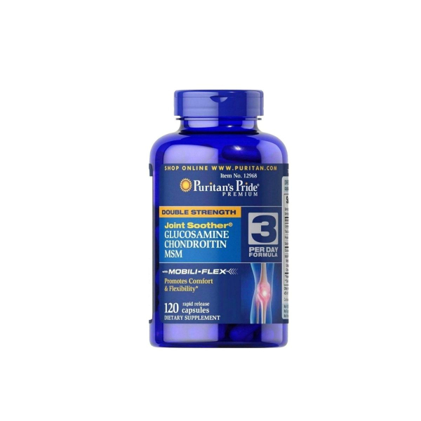 Комплекс для суглобів Puritan's Pride Double Strength Glucosamine, Chondroitin & MSM, 120 капсул 
