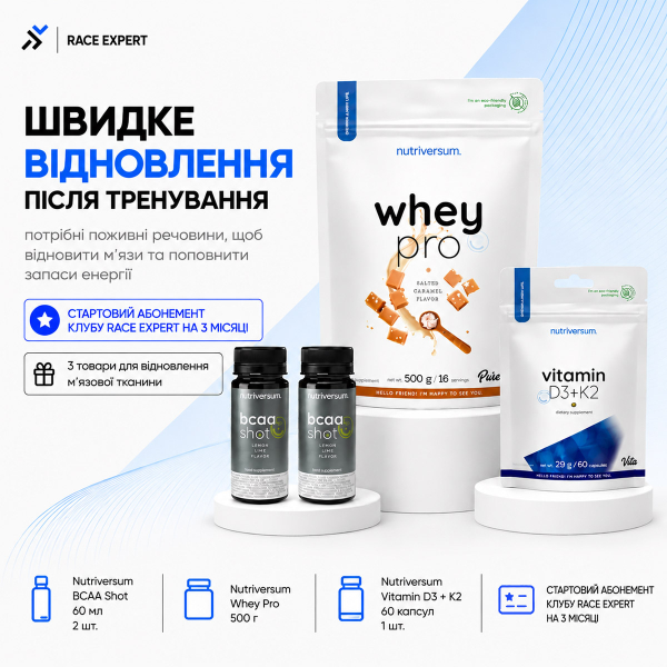 Набір «Швидке відновлення після тренування Race Expert Club» — абонемент на 3 місяці