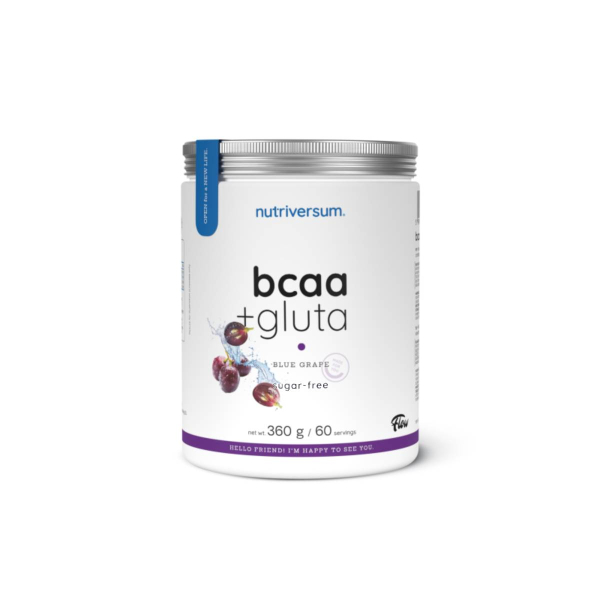Амінокислоти Nutriversum BCAA + GLUTA sugar free (блакитний виноград) 360 г 