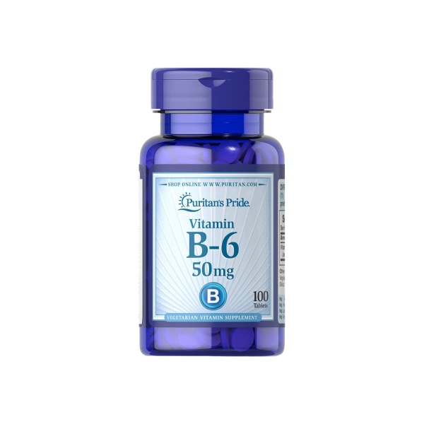 Вітамін Puritan's Pride Vitamin B6 (Pyridoxine Hydrochloride) 50 мг, 100 таблеток