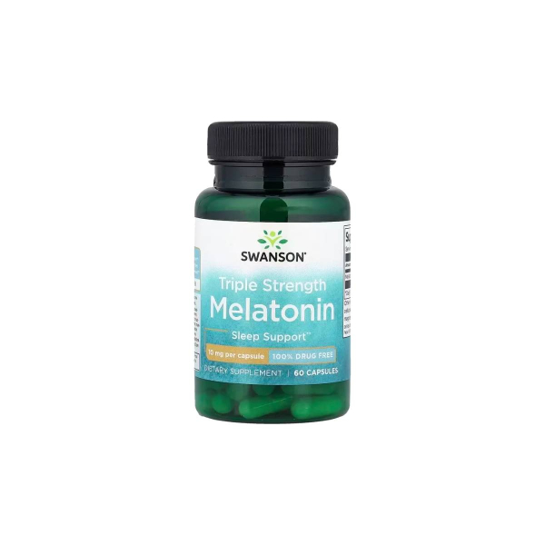 Мелатонін потрійної сили Swanson Triple Strength Melatonin, 10 мг, 60 капсул
