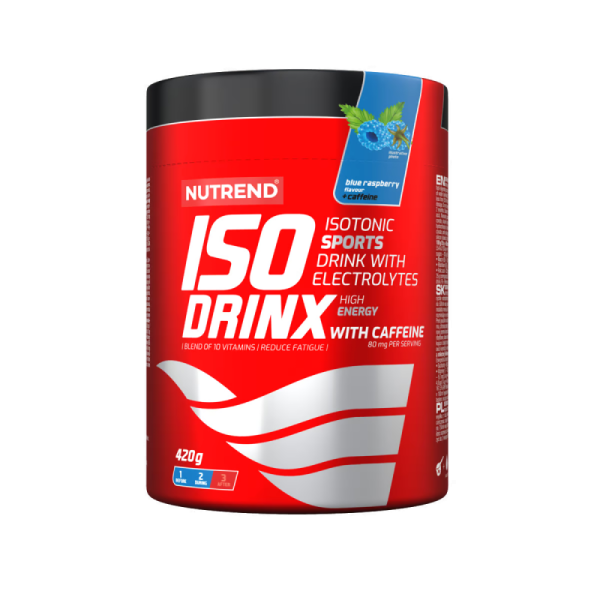 Изотоник в порошке Nutrend Isodrinx с кофеином (голубая малина) 420 г