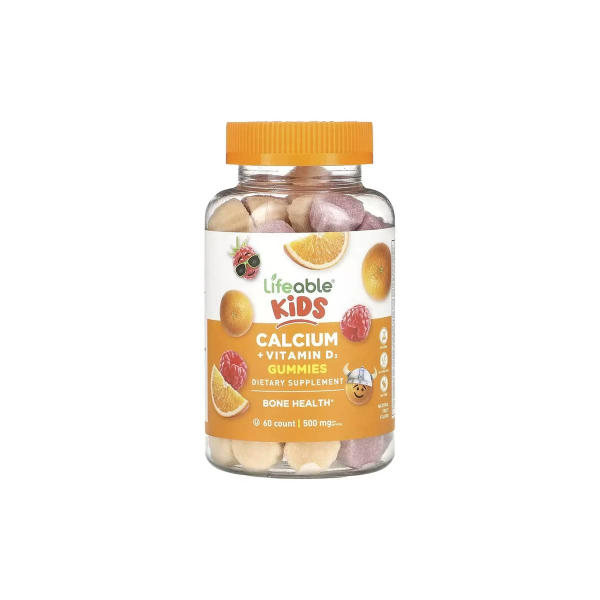 Кальцій + вітамін D для дітей Lifeable Calcium + Vitamin D Kids, 60 жуйок 