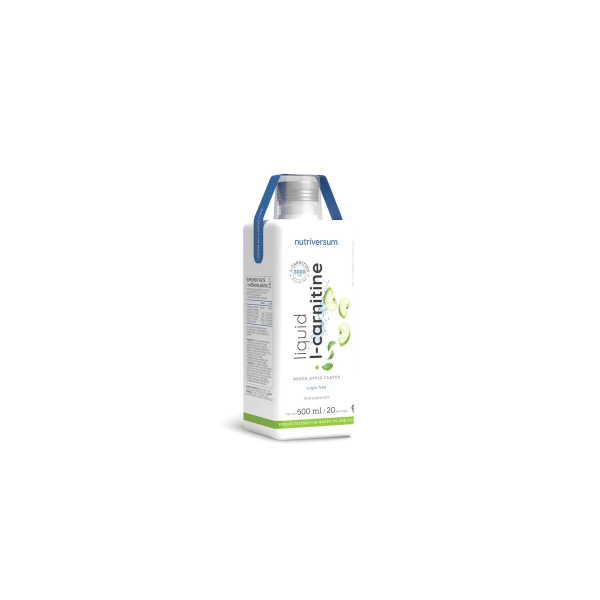 Рідкий L-карнітин Nutriversum L-Carnitine Sugar Free, 3000 мг (зелене яблуко) 500 мл