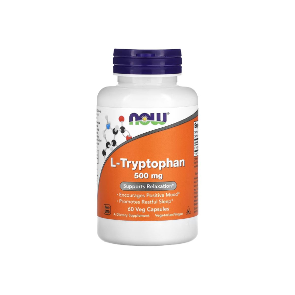 Амінокислота Now Foods L-TRYPTOPHAN, 500 мг, 60 капсул
