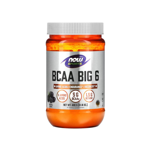 Амінокислота Now Foods BCAA Big 6 Powder (виноград) 600 г