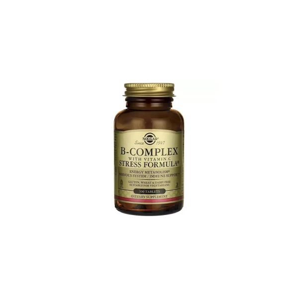 Комплекс вітамінів Solgar B-Complex with Vitamin C Stress Formula, 100 таблеток
