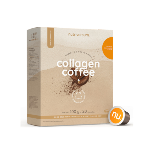 Кавові капсули з колагеном Nutriversum Collagen Coffee (шоколад з апельсином) 20 капсул