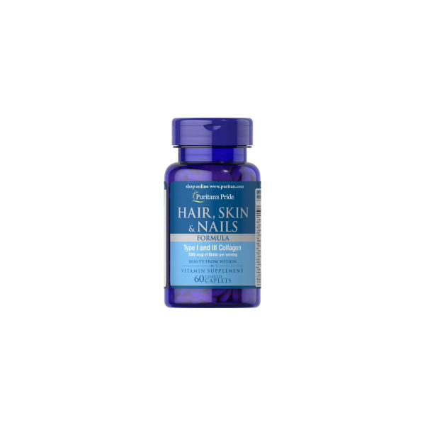 Комплекс вітамінів для волосся, шкіри, нігтів Puritan's Pride Hair, Skin & Nails Formula, 60 капсул