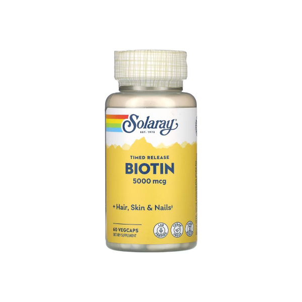Біотин Solaray Biotin, 5000 мкг, 60 капсул