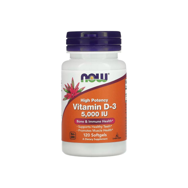 Вітамін Now Foods Vitamin D-3, 5000 IU, 120 софтгелів