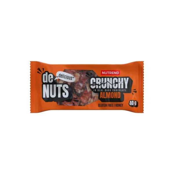 Батончик зерновий Nutrend Denuts Crunchy (мигдаль в чорному шоколаді) 40 г 