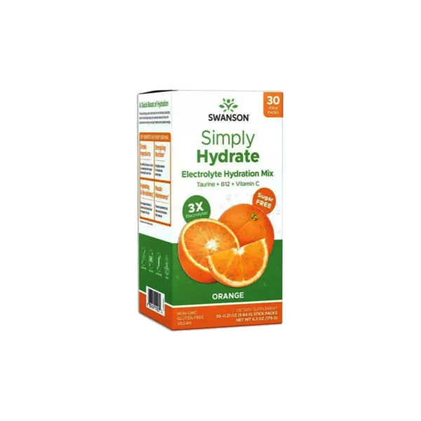 Електролітний напій Swanson Simply Hydrate Electrolyte Hydration Mix (апельсин) 30 пакетів