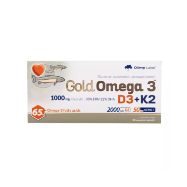 Омега 3 з вітамінами Olimp Gold Omega 3 D3+K2, 30 капсул