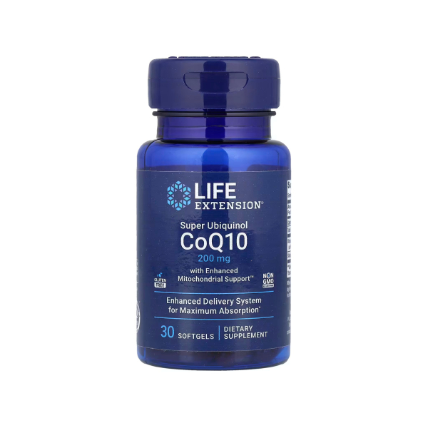 Убіхінол Life Extension Super Ubiquinol CoQ10 & Enhanced Mitochondrial Support, 200 мг, 30 софтгелів