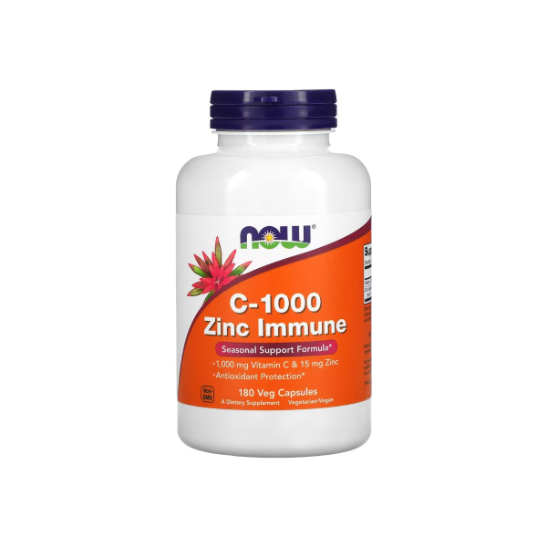 Вітамін С та цинк Now Foods C-1000 Zinc Immune, 180 капсул