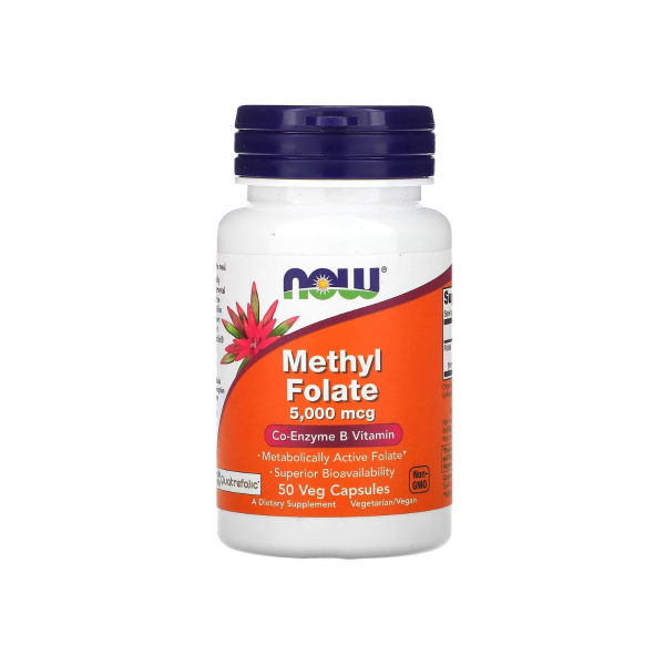 Метилфолат Now Foods Methyl Folate, 5000 мкг, 50 капсул