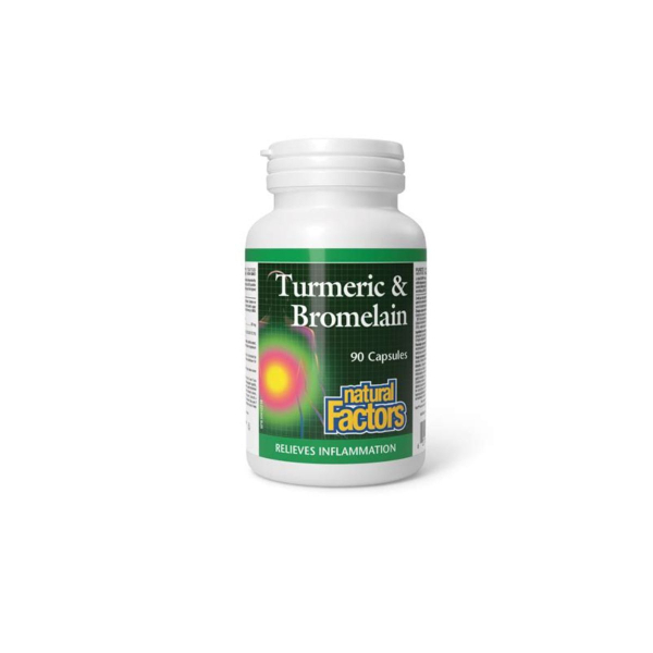Куркума & Бромелайн Natural Factors Turm & Bromelain, 90 капсул