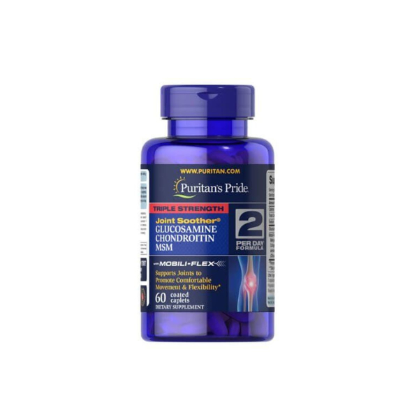 Для здоров'я суглобів Puritan's Pride Glucosamine Chondroitin MSM Triple Strength, 60 капсул 