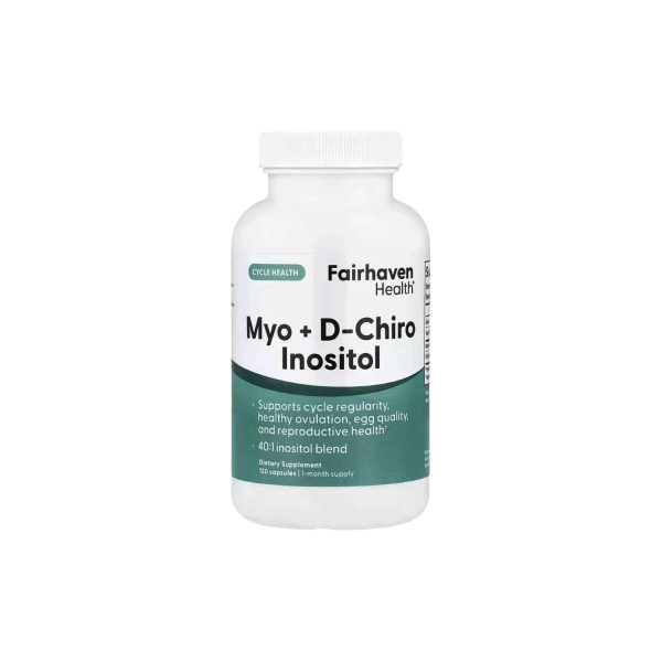 Міо- і D-хіро інозитол Fairhaven Health Myo + D-Chiro Inositol, 120 капсул  