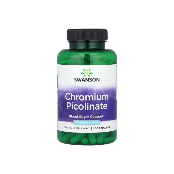 Піколінат хрому Swanson Chromium Picolinate, 200 мг, 200 капсул
