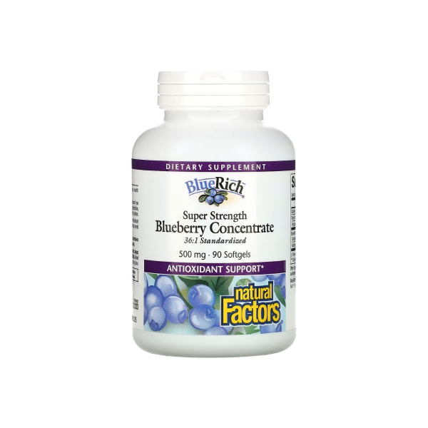 Eкстракт чорниці Natural Factors BlueRich, 500 мг, 90 софтгелів