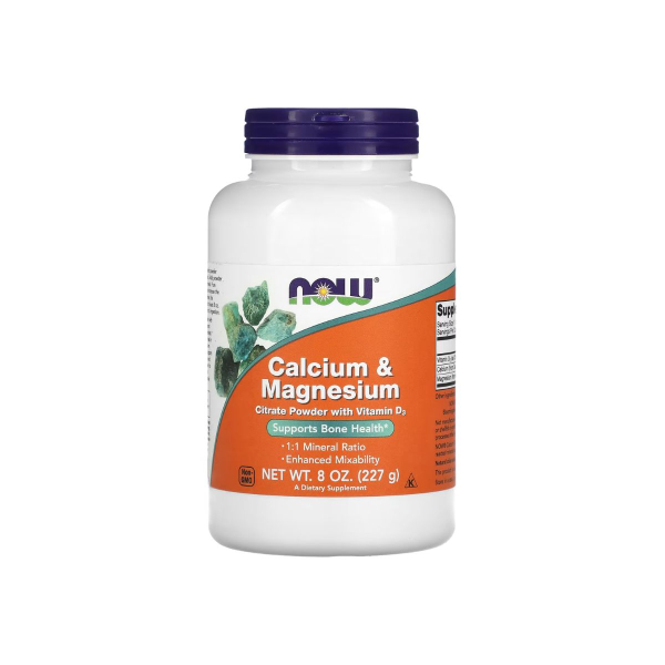 Цитрат кальцію і магнія Now Foods Calcium Magnesium Citrate Powder, 227 г