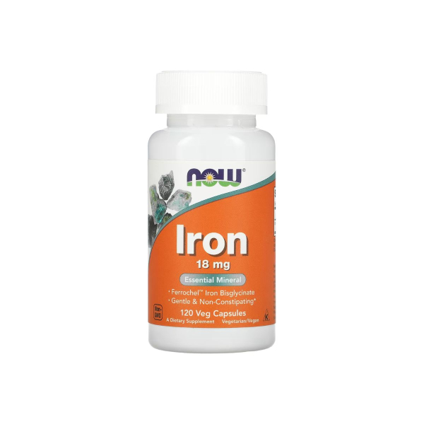Залізо Now Foods Iron, 18 мг, 120 капсул