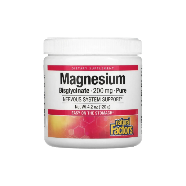 Бісгліцинат магнію Natural Factors Magnesium Bisglycinate, 200 мг, 120 г