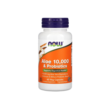 Алое Вера Now Foods Aloe Vera 10000 & Probiotics , 60 капсул