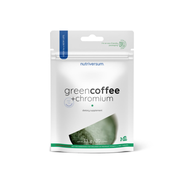 Екстракт зелених кавових зерен та хром Nutriversum Green Coffee + Chromium, 30 таблеток
