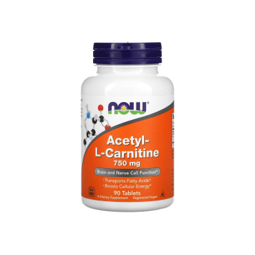 Ацетил L-карнітин Now Foods Acetyl L-Carnitine, 750мг, 90 таблеток